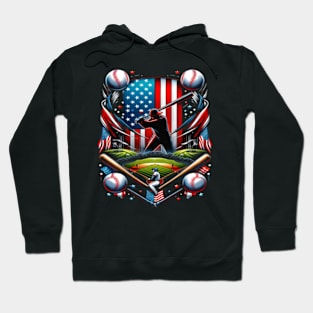 Baseball American Flag Hoodie